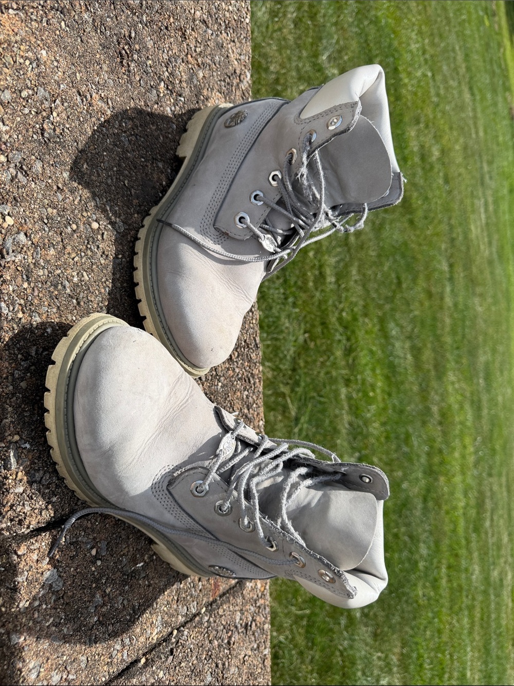 Timberland Light Gray Lace-Up Work Boots